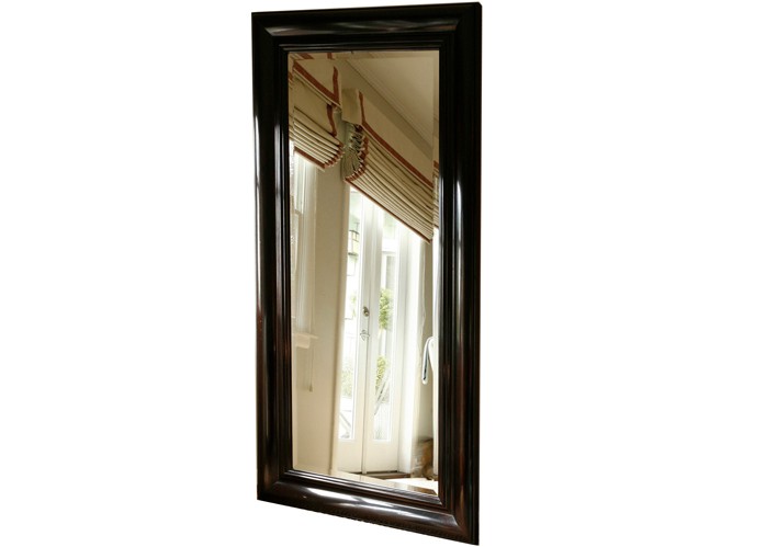 black framed mirror